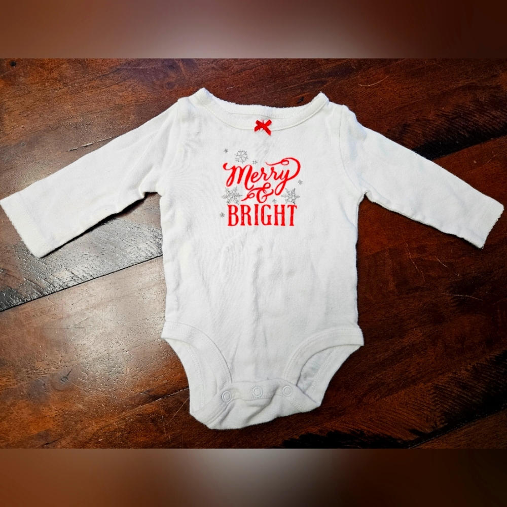 🎉 5 For $5 - Holiday 0-3 month Diaper Shirt